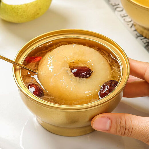 
[Mother's Day Selection] Freshly stewed bird's nest roasted pear golden bowl whole pear, red dates, tremium soup quick-food stewed pear, bird's nest roasted pear [Enjoy with open lid] [Whole pear simmered in low heat] 4 bowls * 252g