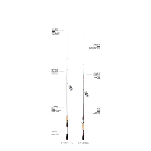 American summer madman insect second generation lure rod limited edition single section two sections long throw black pit wild fishing mandarin fish bass professional insect rod 2.03m limited edition S681MLXF straight handle single section rod