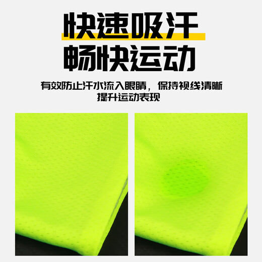宽边运动束发带男篮球跑步健身止汗头带女吸汗夏透气加宽护额发箍 荧光绿