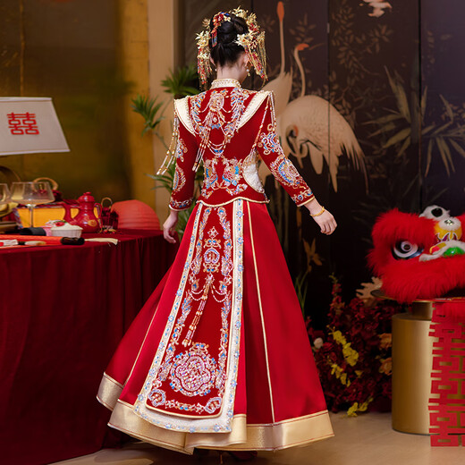 Zhiji xiUhe Kleidung Braut Toast Kleidung 2025 New Engagement Clothing Hochzeitskleid Hauptgalerie High-End-Hochzeitskleid Altes Hochzeitskleid x616 m