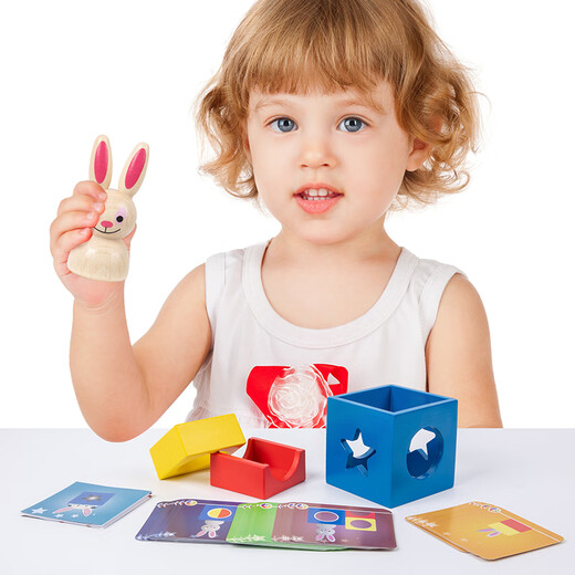Bunny (Tunao) Bunny Magic Box Versión de la patria para niños Bloque de construcción temprana Bloque Magic Box Board Game Juego de inteligencia Bunny Magic Box [Madera]