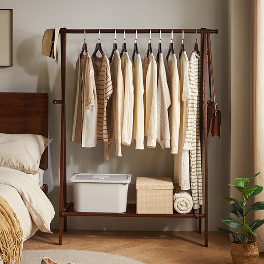Yuan Yaju solid wood coat rack, all solid wood coat rack, floor-standing clothes rack, bedroom foldable clothes drying rack, simple clothes hanging rack
