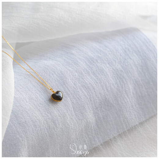 Junbu Hetian jade design small love pendant thick smoke purple imperial purple thick love mini non-ink jade 18K heavy gold thin version small love