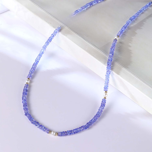 Xuan Song Tanzanite Beads Necklace Bracelet Women's Freshwater Pearl Bracelet Neck Ornament Clavicle Chain Yellow A Necklace Pre-Sale