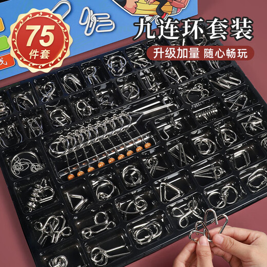 Niedliche Neuner-Serie Intellektuelle Untutton Toys Luban Keyhole Hole Ming Schloss Voller Set von Schülern der Grundschule für Kinder 24-teiliger Edelstahl [exquisite Geschenkbox] Neun Serie 20-teilige Set