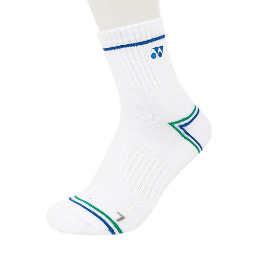 YONEX Yonex Chaussettes de badminton Course à pied Fitness Chaussettes de sport respirantes absorbant la transpiration Femme 245045BCR Blanc Bleu océan 2 paires