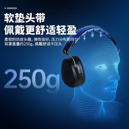 3M隔音耳罩舒适降噪可折叠头戴式消音睡眠耳罩防噪音睡觉学习耳罩