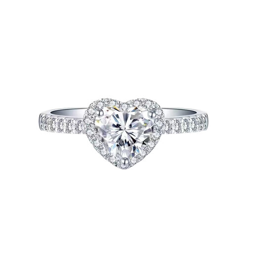 Pt950 platinum love-shaped moissanite diamond ring for women 1 carat diamond ring for marriage proposal and gift to girlfriend and wife No. 8 light luxury love ring 1 carat