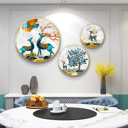 Moderne einfache Eingangswanddekoration Gemälde Runde Esszimmer Hängende Malerei leichte Luxus luxuriöse Schlafzimmer Bett