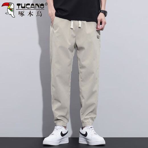 
Woodpecker (TUCANO) pants for men summer casual pants for men ice tow feet sports pants loose trendy Harem men's pants khaki XL