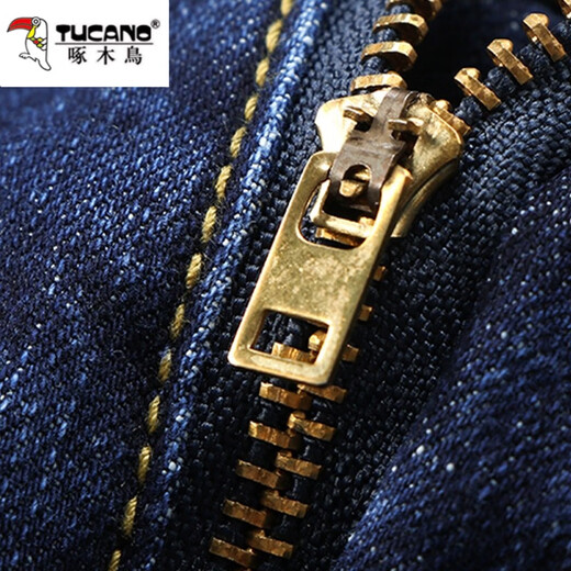 Woodpecker Jeans Men's Autumn and Winter Style Plus Velvet Thickened Business Casual Pants Men's Straight Leg Pants Elastic Young and Middle-aged Long Pants N009 Black + N021 Blue Regular Style 32