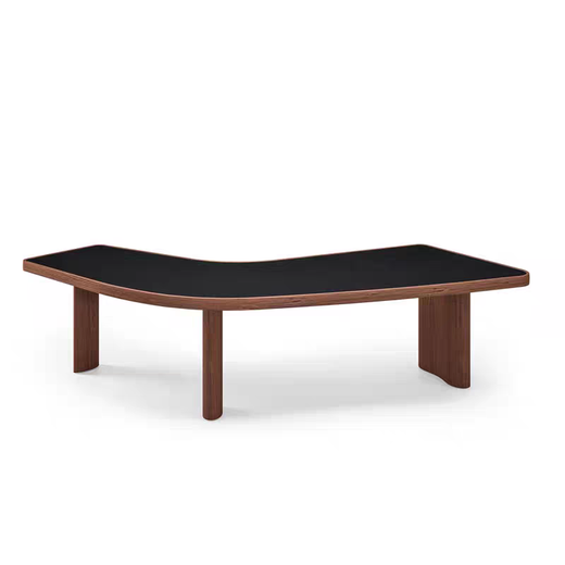 Sanqi Tiger Arc Schreibtisch Nordic High-End Full Massivholz Schreibtisch Großer Schreibtisch Chef Schreibtisch Studie Manager Präsident Schreibtisch Real Holz Farbe 1,5 Meter Schreibtisch 1500*693*750 mm