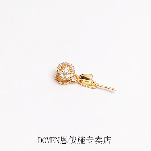 DOMEN Old Phoenix Gold Store Model Plated 18k Gold Rose Gold 925 Silver Pendant Button Head Buddha Jade Jade Guanyin Hang Oblique Hole White Gold