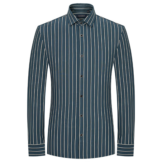 Angel Bird casual long-sleeved shirt men's spring style men's fashion business casual long-sleeved shirt striped knitted shirt men's teal 48 (175/92)