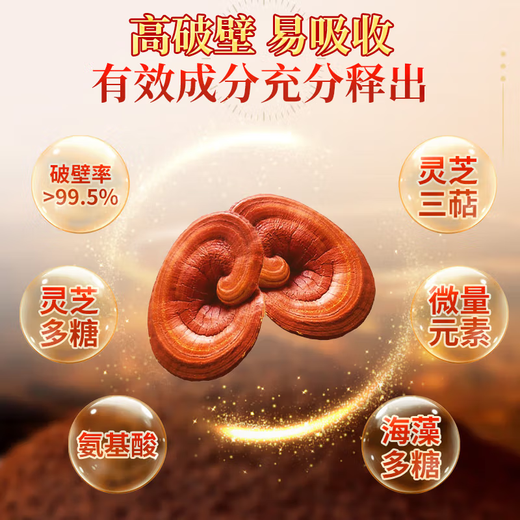 Tongrentang Beijing Tongrentang Broken Ganoderma Spore Powder Enhances Immunity and Sends New Year Gifts to Elders New Year Gift Box 120g Popular Recommendation Spore Powder 40g (40 Bags)