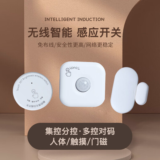 Tianshili wireless sensor switch light-controlled human body sensor wireless touch switch 12V24V wardrobe lamp smart door control light-controlled human body + receiver