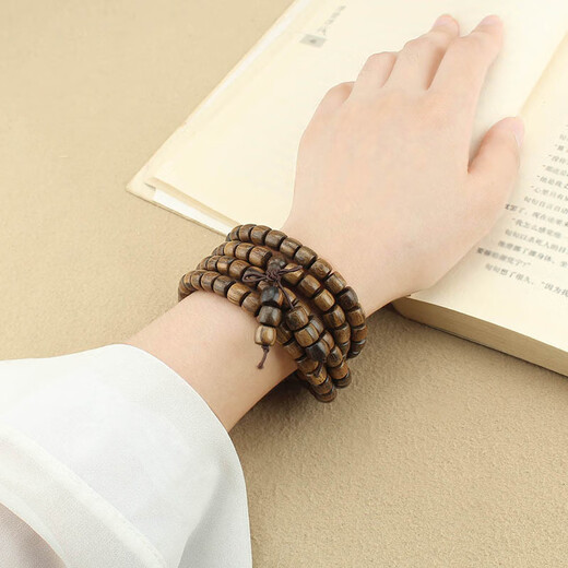 Bucklele Retro Sandalwood 108 Bracelets para hombres y mujeres Versátiles de madera de rosario de mano versátil Joyería cultural simple 1049-1# shenguibao 108 pulseras para 7/8 pulseras