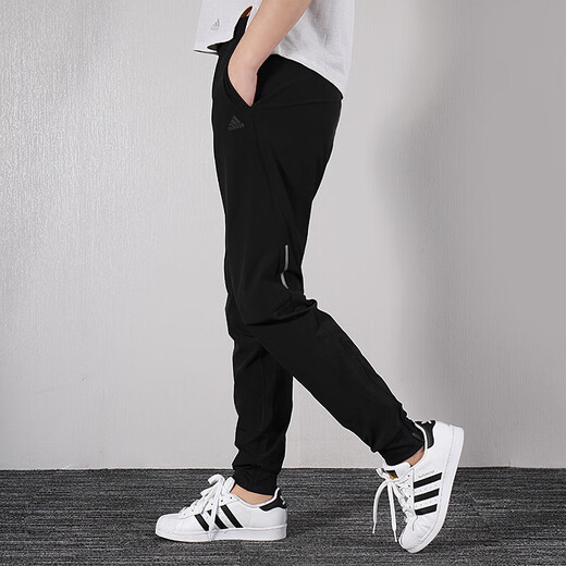 Adidas women's suit 2025 summer new fitness running breathable comfortable short-sleeved T-shirt woven foot trousers 2-piece set Two-piece set/classic match S