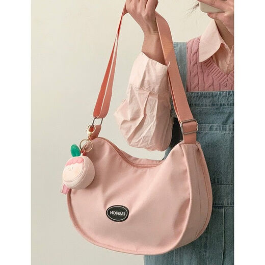 
Meipai versatile ins crossbody bag for women trendy spring and summer sweet dumpling bag waterproof student class canvas bag SN2694 upgrade reinforcement reinforcement more durable black single bag