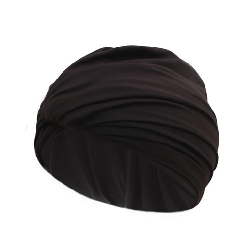 Zailu swimming cap for women with long hair, special for not tying the head, cute Japanese face-showing small enlarged head circumference, black trendy fabric, enlarged black hat + earplugs and nose clip set
