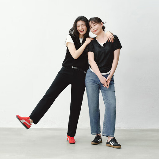 Jing Tokyo-made jeans for women in autumn, high-waisted elastic baguette cigarette pants, slim straight nine-point pants for women, blue M