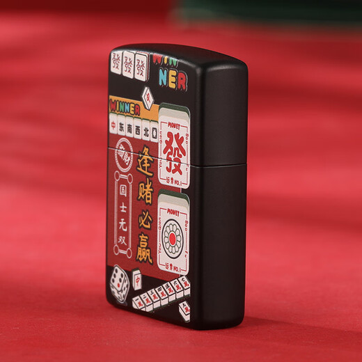ZIPPO官方Zippo打火机正版国潮彩印麻将逢赌必赢新年送礼煤油防风 彩印逢赌必赢-单机 版 DY9902CY