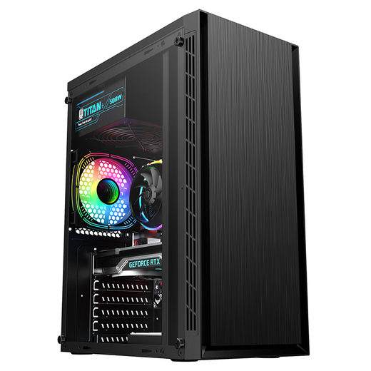 EVESKY Desktop-Computergehäuse (unterstützt ATX-Motherboard/USB3.0/durchsichtige Panoramaseite/gebürstete Platte/unterstützt Backline) Shangjie-Standard Edition