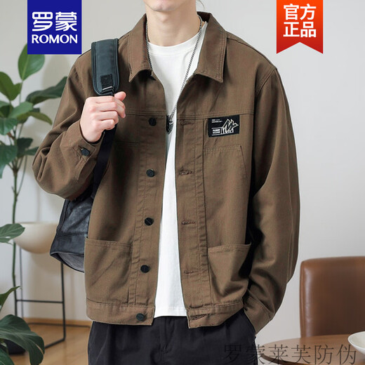 
Romon (ROMON) jacket men's spring and autumn 2025 lapel autumn clothes men's work jacket early autumn jacket top new product [upgrade version] K12806 gray XL [recommended 128-140Jin [Jin equals 0.5 kg]]