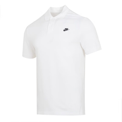 Nike (NIKE) T-shirt men's 2025 spring and summer men's short-sleeved lapel POLO shirt breathable casual tennis white pure cotton short-sleeved men FN3895-100/big/white 2XL