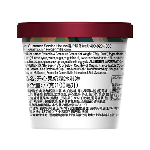 Haagen-Dazs pistachio cream flavored ice cream 100ml/cup ice cream