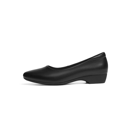 Red Dragonfly Leap Month Women's Singles Shoes 25 Spring Women's Shoes Black Thick Heel Commuter Small Leather Shoes Work Shoes WJB15816 Black 39
