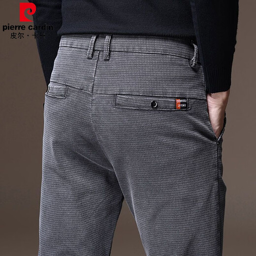 皮尔卡丹（pierre cardin）2025新款男士裤子男秋季潮流百搭休闲裤男修身直筒春秋男士长裤子 X653黑灰-弹力 32 码