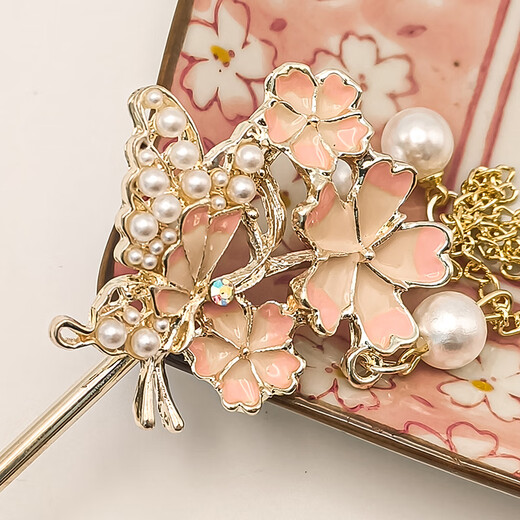 Jiao Xuefei enamel flower hairpin hairpin ancient style birthday gift for girlfriend headwear hair accessories national style 520 gift for wife