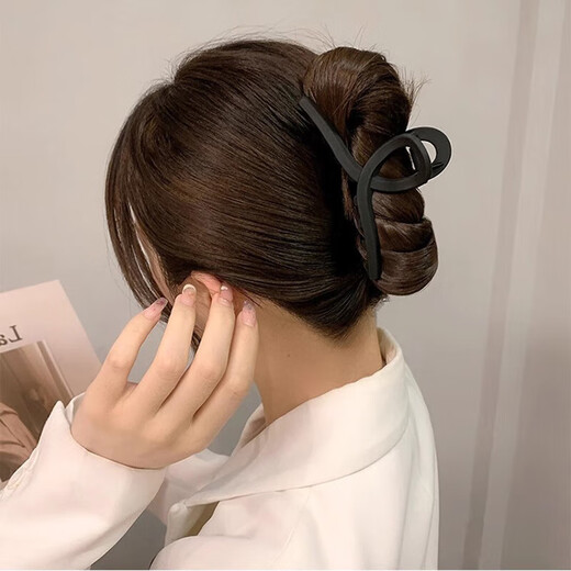 Frosted textured shark clip new style grab clip high-end head back hair clip hair clip hair accessories Frosted brown color [11CM]