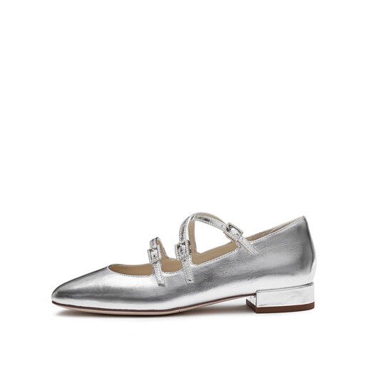 Same as 2025 Alice Mary Jane French single shoes EUE04CQ5 Starlight Silver 37