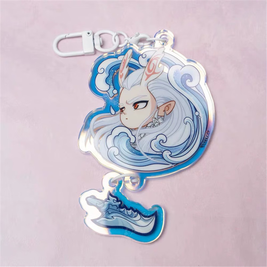 Keychain: Demon Child Gift Peripheral Bell Nezha acrylique Cartoon Star School Sac SEA Pendent 1 Set 6 [6 Modèles moyen]