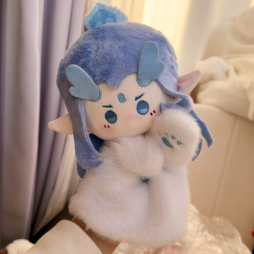 Süße kleine Nezha Handpuppe ao Bing Puppe Plüsch Spielzeug Ragpuppe Geburtstag Geschenk peripherer Cartoon Anime Puppe ao Bing Handpuppe-25 cm