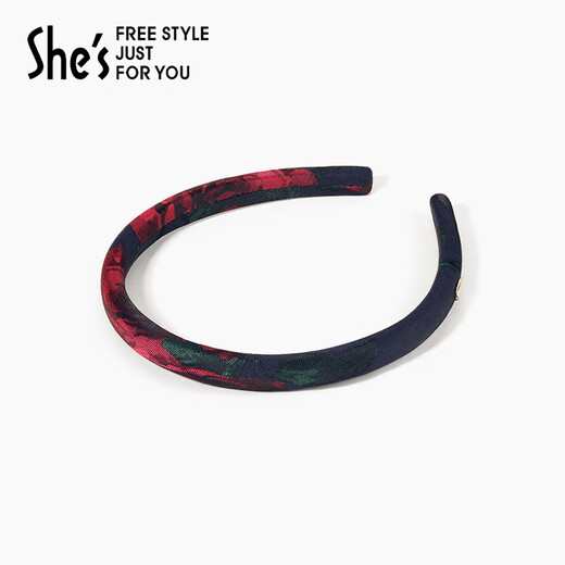 She s Akiko headband retro rose jacquard pressed hair headband design hairpin head jewelry birthday gift for girlfriend red A0