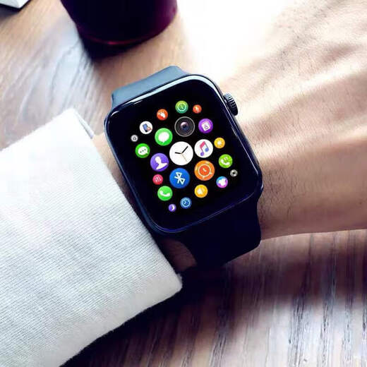 华强北新款S10智能手表watch9多功能蓝牙通话运动计步iOS安卓通用 S9顶配白+通话听歌全触+送彩虹带