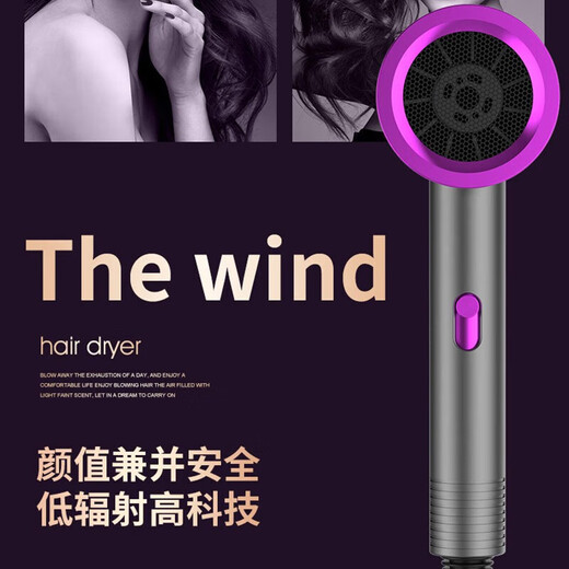 Xiaoyoumipin Hair Dryer Home Silent Negative Ion High Power Does Not Harm Hair Student Dormitory Portable Hair Dryer Barber Shop Special High Wind High Speed Dry Noise Reduction Protective Hair Dryer Purple 800w Student Dormitory Recommended Gift Box Hydrating Negative Ion