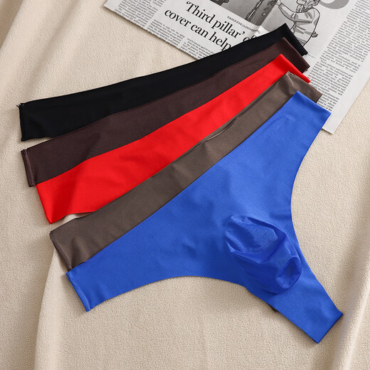 Men's thong sexy underwear concave protruding gay sexy underwear summer sexy T-pants sexy temptation black M90-120Jin Jin is equal to 0.5 kg
