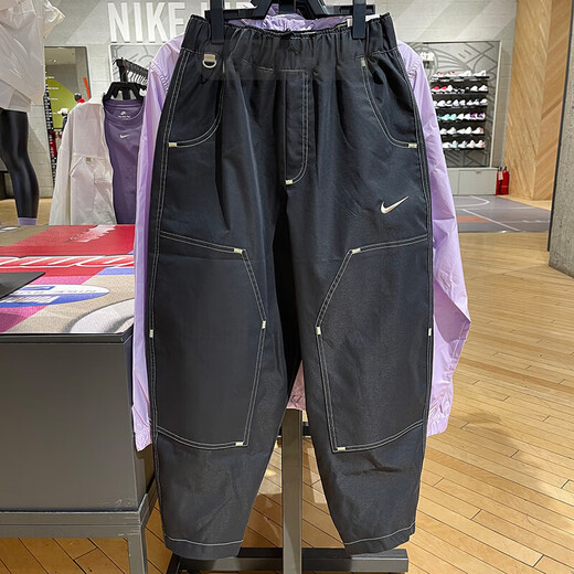 耐克（NIKE）裤子女裤2025春季新款款时尚潮流舒适宽松透气休闲跑步训练长裤 HF6174-010工装裤九分裤 S