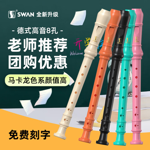 天鹅（SWAN）6孔德式竖笛儿童小学生专用高音笛子专业演奏级纳瓦白