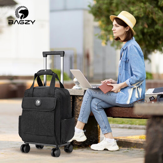 BAGZY双肩包旅行包万向轮大容量背包女男登机行李箱包袋旅游 B897-小号