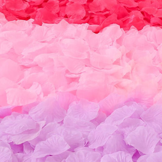 Runhua Nian Simulated Rose Petals Proposal Wedding Bed Fake Petals Commemorative Birthday KTV Romantic Light Purple 5 Pack About 500 Pieces