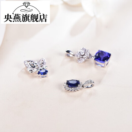 Yangyan Jewelry natural sapphire tourmaline pendant for women 18k gold inlaid with diamond tanzanite pendant colorful treasure in stock 3.9ct green tourmaline pendant with 13 points diamond (148)