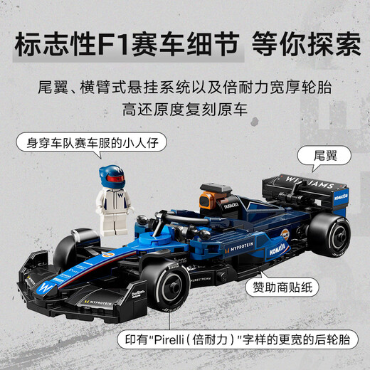 LEGO (LEGO) building block assembly racing series 77249 Williams F1 racing boys children's toys birthday gift