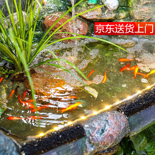 缘泉家大型田园假山喷泉流水鱼池客厅办公加湿室外花园水幕山水庭院摆件 688款小号-110x68x110cm 热卖款