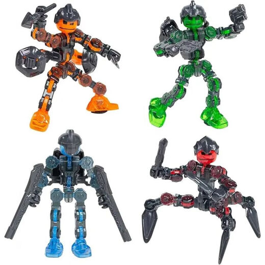 Zing Doll Toy Ornements Sound Robot Figure Multi-Joint Alizable Unzip pour envoyer un robot sonore cadeau d'anniversaire d'un garçon [Bleu vif transparent + gris transparent]