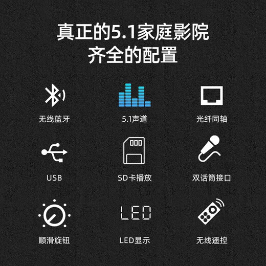 先科（SAST）家庭影院套装5.1声道音响落地组合家用功放机音箱客厅影院电视客厅影音室麦克风款